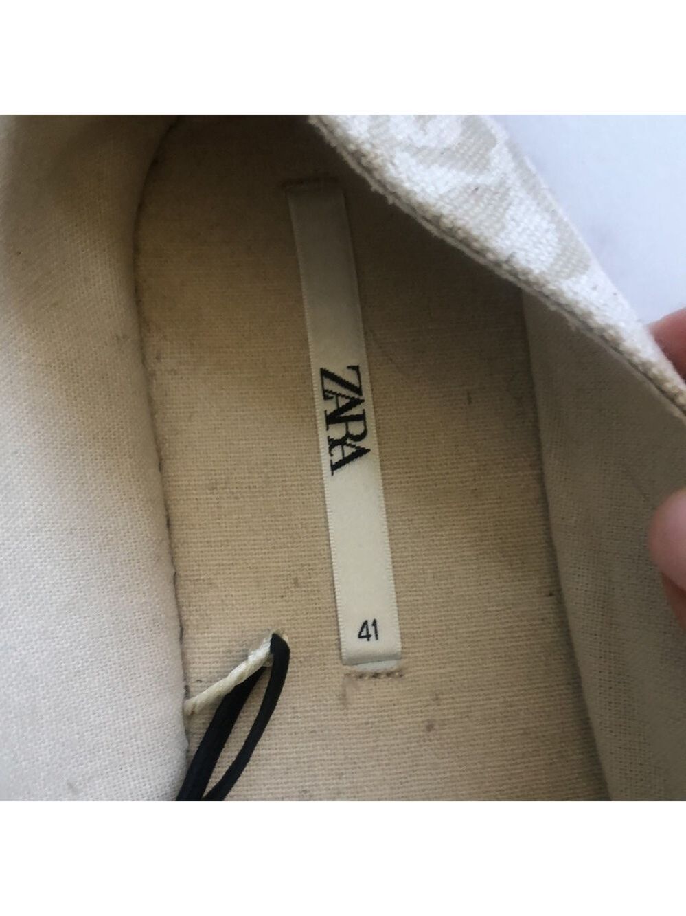 Zara Low Heel Cream  Zebra Animal Print Espadrilles Size EUR 41 US 10 NWT - Picture 3 of 11
